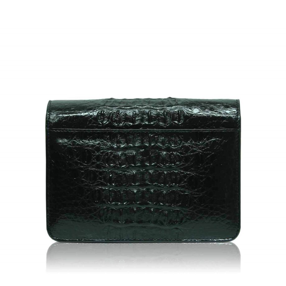 ICON Crocodile Fold Over Cross Body Bag, Dark Green