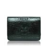 ICON Crocodile Fold Over Cross Body Bag, Dark Green