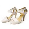 Lamb Leather High Heel Sandal, White