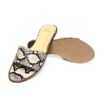 Python Back Leather Flat Sandal Natural