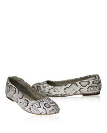 Python Leather Flat Shoes Natural