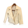 Python Leather Jacket, White