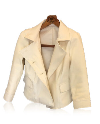 Python Leather Jacket, White