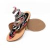 Python Leather Wrap Around Sandal, Multi Color