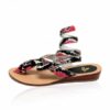 Python Leather Wrap Around Sandal, Multi Color