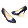 Sea Snake Leather Pump Shoes Navy Blue