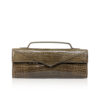 Crocodile Clutch Bag GORNER, Shiny Brown