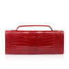 Crocodile Clutch Bag GORNER, Shiny Red