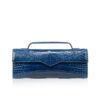 Crocodile Clutch Bag GORNER, Shiny Royal Blue