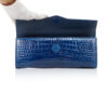 Crocodile Clutch Bag GORNER, Shiny Royal Blue