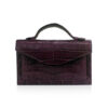 Crocodile Leather CERVIN With Handle Sling Bag, Purple