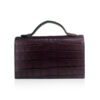 Crocodile Leather CERVIN With Handle Sling Bag, Purple