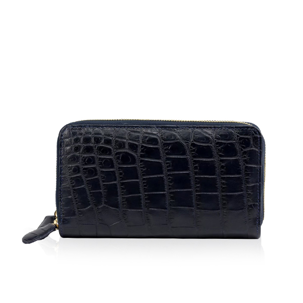Crocodile Two Round Zipper Purse, In A Variety Of Colors