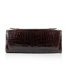 FURI Crocodile Skin Clutch Bag, Shiny Brown, 30 cm