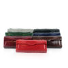 FURI Crocodile Skin Clutch Bag, Shiny Brown, 30 cm