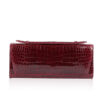 FURI Crocodile Skin Clutch Bag, Shiny Burgundy, 30 cm