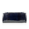 FURI Crocodile Skin Clutch Bag, Shiny Dark Blue, 30 cm