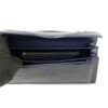 FURI Crocodile Skin Clutch Bag, Shiny Dark Blue, 30 cm