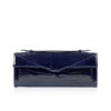 FURI Crocodile Skin Clutch Bag, Shiny Dark Blue, 30 cm