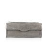 FURI Crocodile Skin Clutch Bag, Shiny Grey, 30 cm