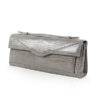 FURI Crocodile Skin Clutch Bag, Shiny Grey, 30 cm