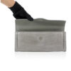 FURI Crocodile Skin Clutch Bag, Shiny Grey, 30 cm