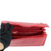 FURI Crocodile Skin Clutch Bag, Shiny Red, 30 cm