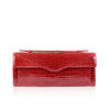 FURI Crocodile Skin Clutch Bag, Shiny Red, 30 cm