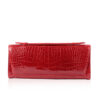 FURI Crocodile Skin Clutch Bag, Shiny Red, 30 cm