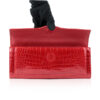 FURI Crocodile Skin Clutch Bag, Shiny Red, 30 cm