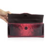 FURI Python Skin Clutch Bag, Red & Black, 30 cm