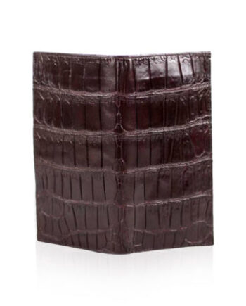 Crocodile Leather Long Wallet Dark Purple