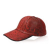 Python Leather Hat , Red & Black