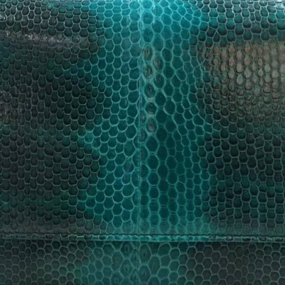 Sea Snake Leather Sling Bag BARZAAR, Green & Black