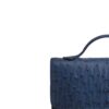 Barzaar Top Handle Navy Blue Ostrich Leather Clutch Bag