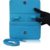 Barzaar Top Handle Turquoise Ostrich Leather Clutch Bag