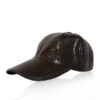 Crocodile Belly Leather Hat, Brown