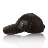 Crocodile Hornback Leather Hat, Brown