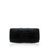 Crocodile Leather Clutch Bag, LUANA, Black, Size 25 cm