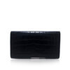 Crocodile Leather Clutch Bag, LUANA, Black, Size 28 cm