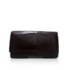 Crocodile Leather Clutch Bag, LUANA, Brown, Size 28 cm