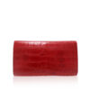 Crocodile Leather Clutch Bag, LUANA, Red, Size 28 cm