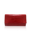 Crocodile Leather Clutch Bag, LUANA, Red, Size 28 cm