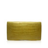Crocodile Leather Clutch Bag, LUANA, Yellow, Size 28 cm