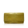 Crocodile Leather Clutch Bag, LUANA, Yellow, Size 28 cm