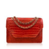 Crocodile Leather Sling Bag DIAMOND, Shiny Red, Size 25