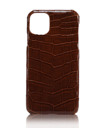 Crocodile Skin iPhone 11 Case, Shiny Brown