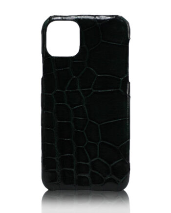 Crocodile Skin iPhone 11 Case, Shiny Dark Green