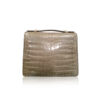 FOTO, Crocodile Leather Handbag, Shiny Light Grey