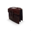 FOTO, Crocodile Leather Handbag, Shiny Brown